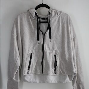 Calvin Klein cream Zip-Up Hoodie with Black Accents